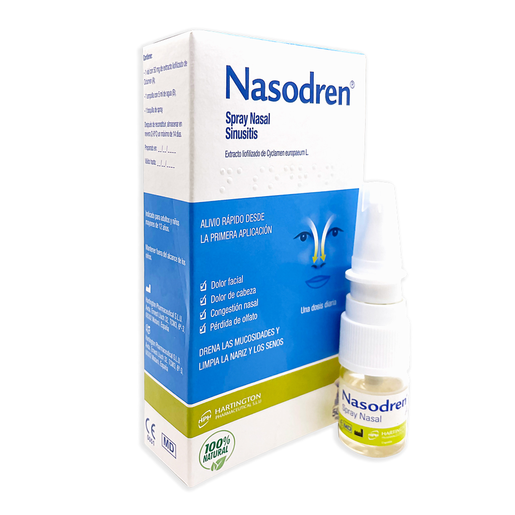 NASODREN® - Spray Nasal 100% Natural para la Sinusitis